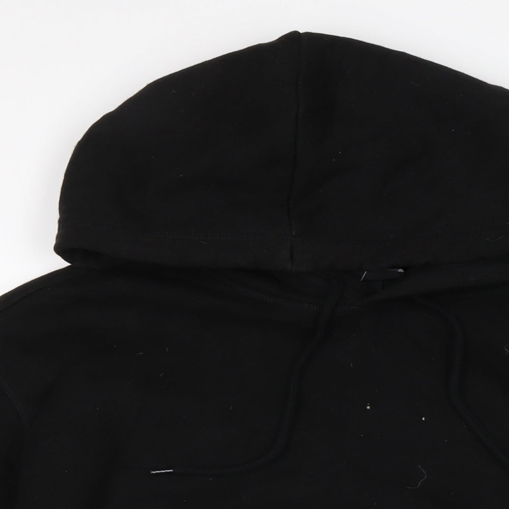 Atmos & Here Mens Black Cotton Pullover Hoodie Size M