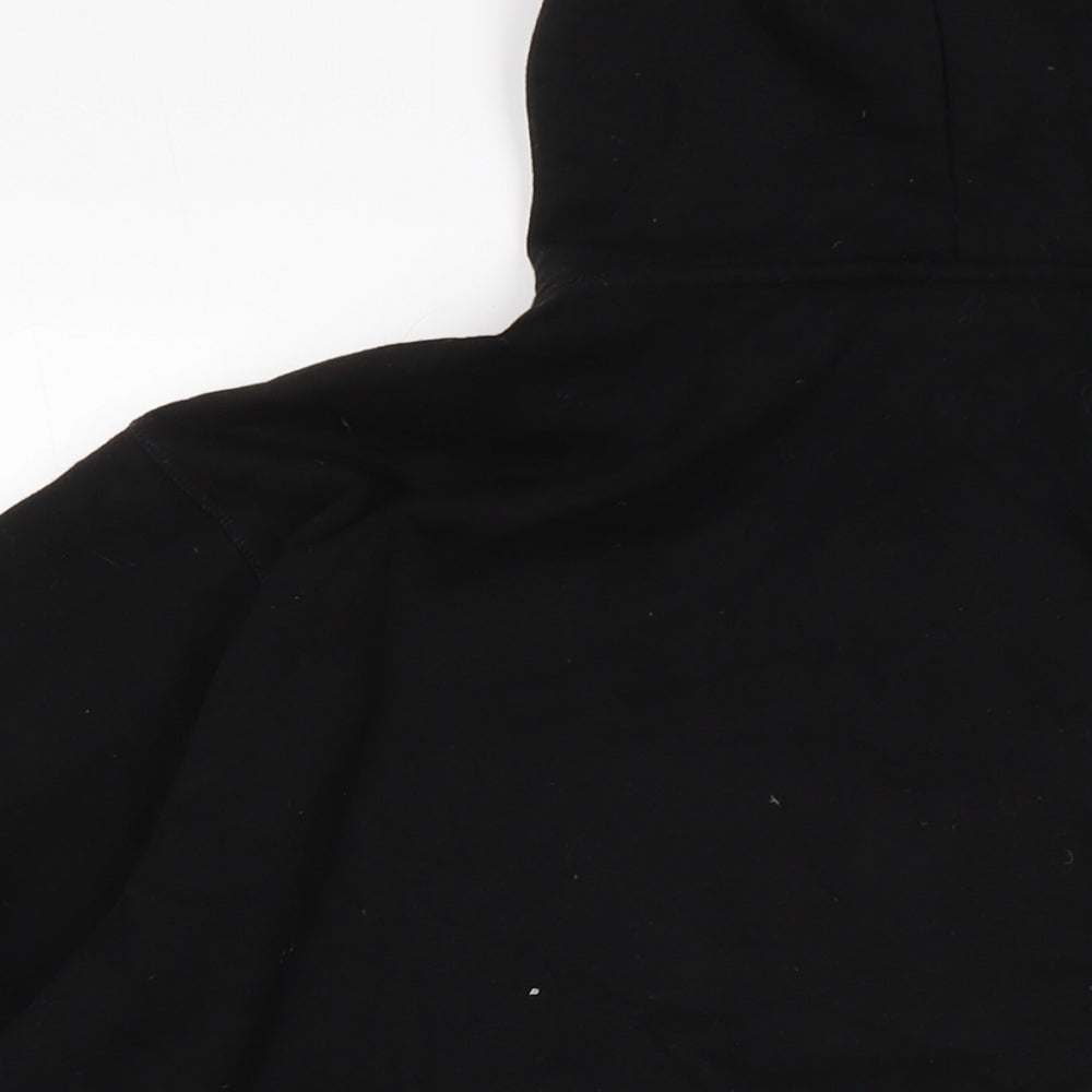 Atmos & Here Mens Black Cotton Pullover Hoodie Size M
