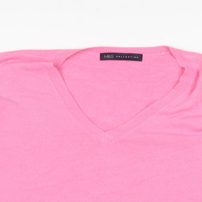 Womens UK Size 14 Marks and Spencer Pink Pullover Jumper