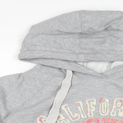 Next Womens Grey Houndstooth Cotton Pullover Hoodie Size 12
