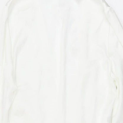 Zara Womens White Polyester Wrap Dress Size S V-Neck Zip