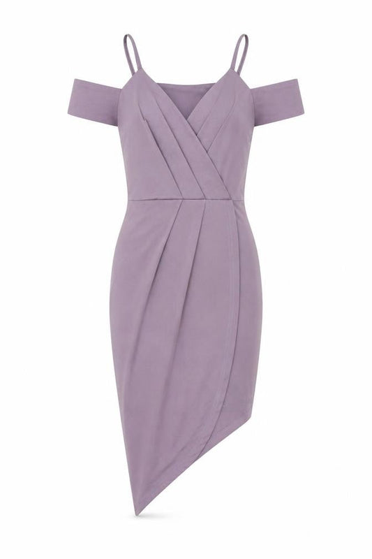 Front view of Fashion Nova women’s purple polyester bodycon, size XS, v-neck pullover