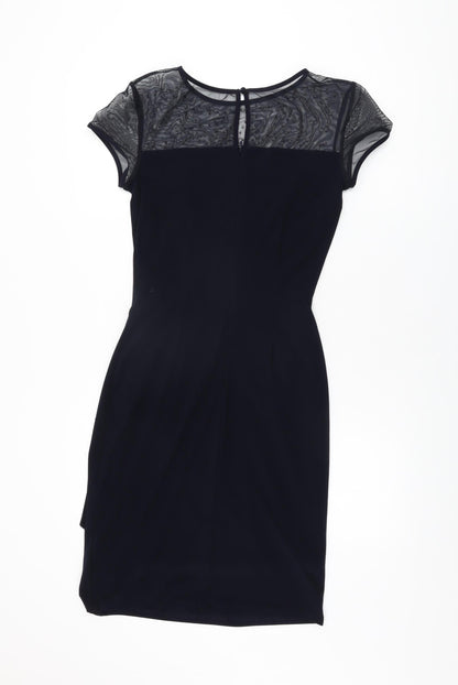 Joseph Ribkoff Womens Blue Polyester Bodycon Size 10 Round Neck Zip