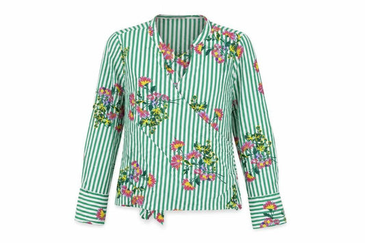Womens UK Size 10 Marks and Spencer Green Wrap T-Shirt