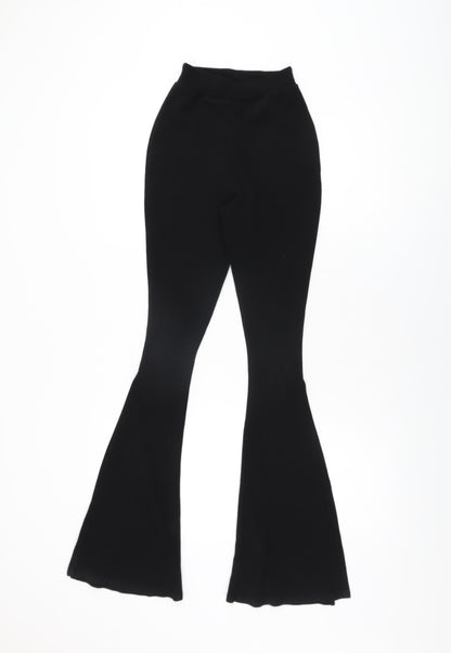 PRETTYLITTLETHING Womens Beige Polyester Trousers Size 4 L32.5 in Regular