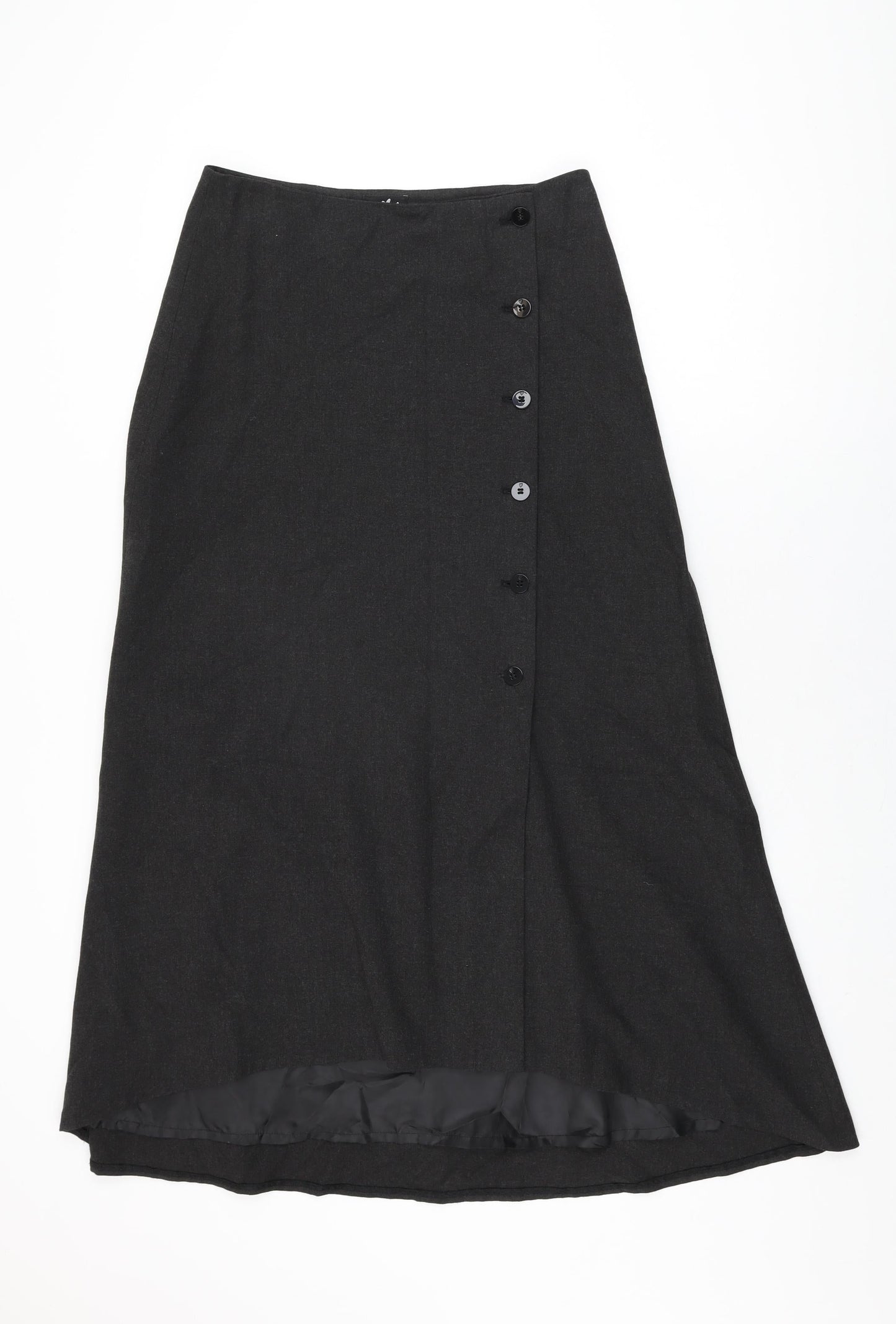 Per Una Womens Brown Polyester Flare Skirt Size 12 Button