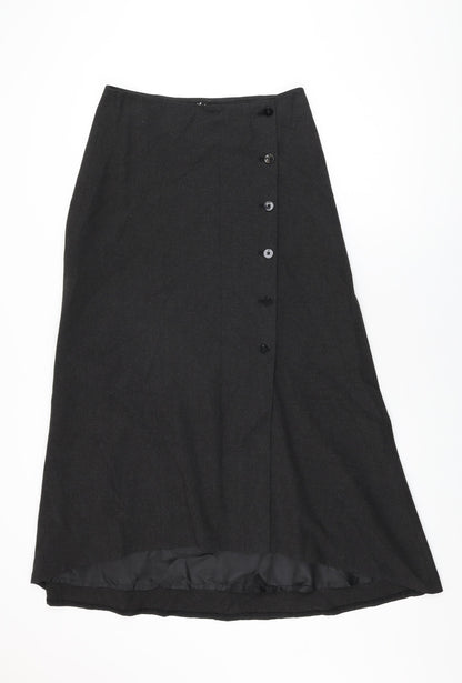 Per Una Womens Brown Polyester Flare Skirt Size 12 Button