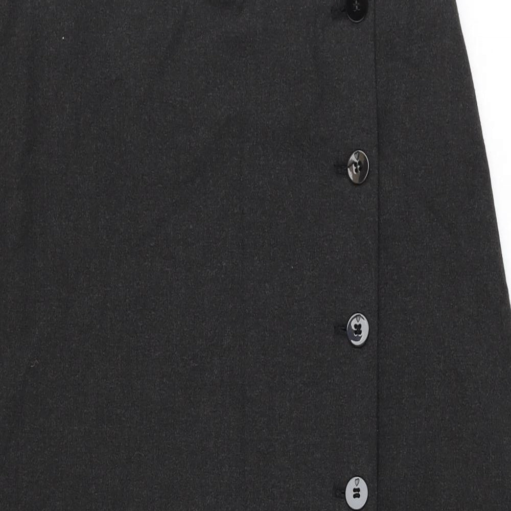 Per Una Womens Brown Polyester Flare Skirt Size 12 Button