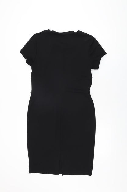 Kaleidoscope Womens Black Polyester Bodycon Size 10 Round Neck Pullover
