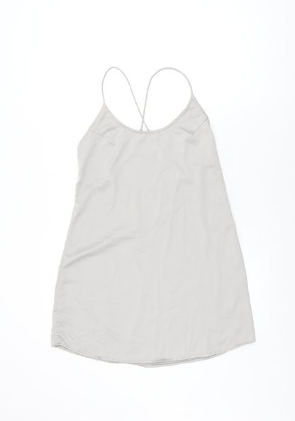 Motel Womens Grey Polyester Slip Dress Size XS Scoop Neck Pullover