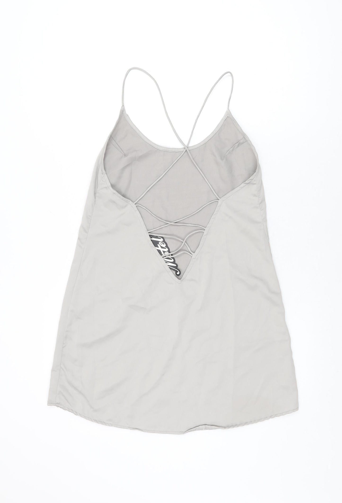 Motel Womens Grey Polyester Slip Dress Size XS Scoop Neck Pullover