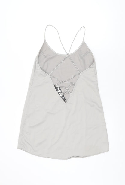 Motel Womens Grey Polyester Slip Dress Size XS Scoop Neck Pullover