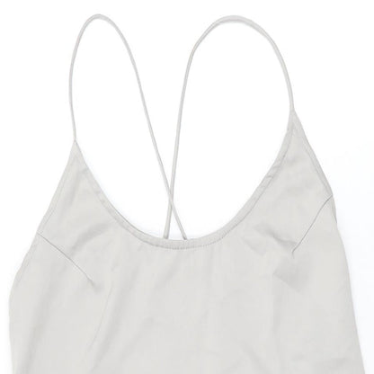 Motel Womens Grey Polyester Slip Dress Size XS Scoop Neck Pullover