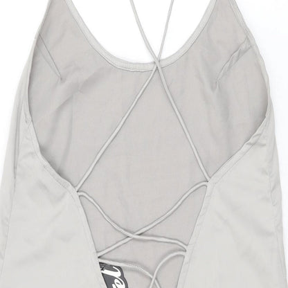 Motel Womens Grey Polyester Slip Dress Size XS Scoop Neck Pullover