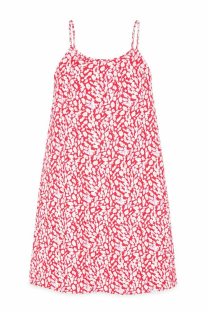 Marks & Spencer Womens Red Geometric Viscose Shift Size 6 Scoop Neck Pullover