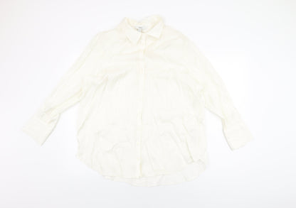 Womens UK Size 16 Marks and Spencer Ivory Basic Button-Up