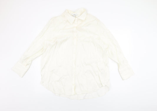 Womens UK Size 16 Marks and Spencer Ivory Basic Button-Up