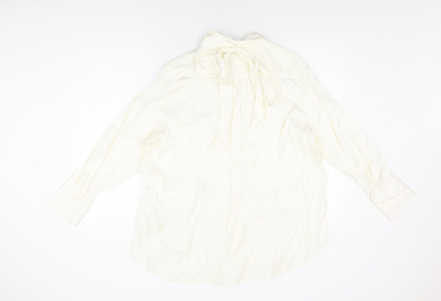 Womens UK Size 16 Marks and Spencer Ivory Basic Button-Up