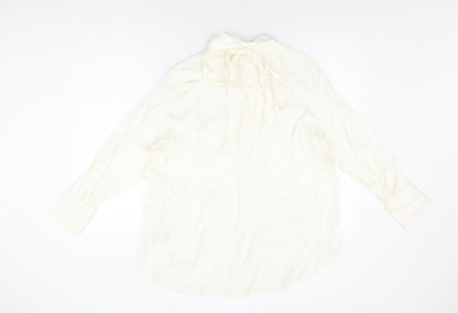 Womens UK Size 16 Marks and Spencer Ivory Basic Button-Up