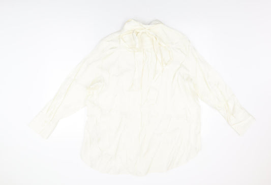 Womens UK Size 16 Marks and Spencer Ivory Basic Button-Up
