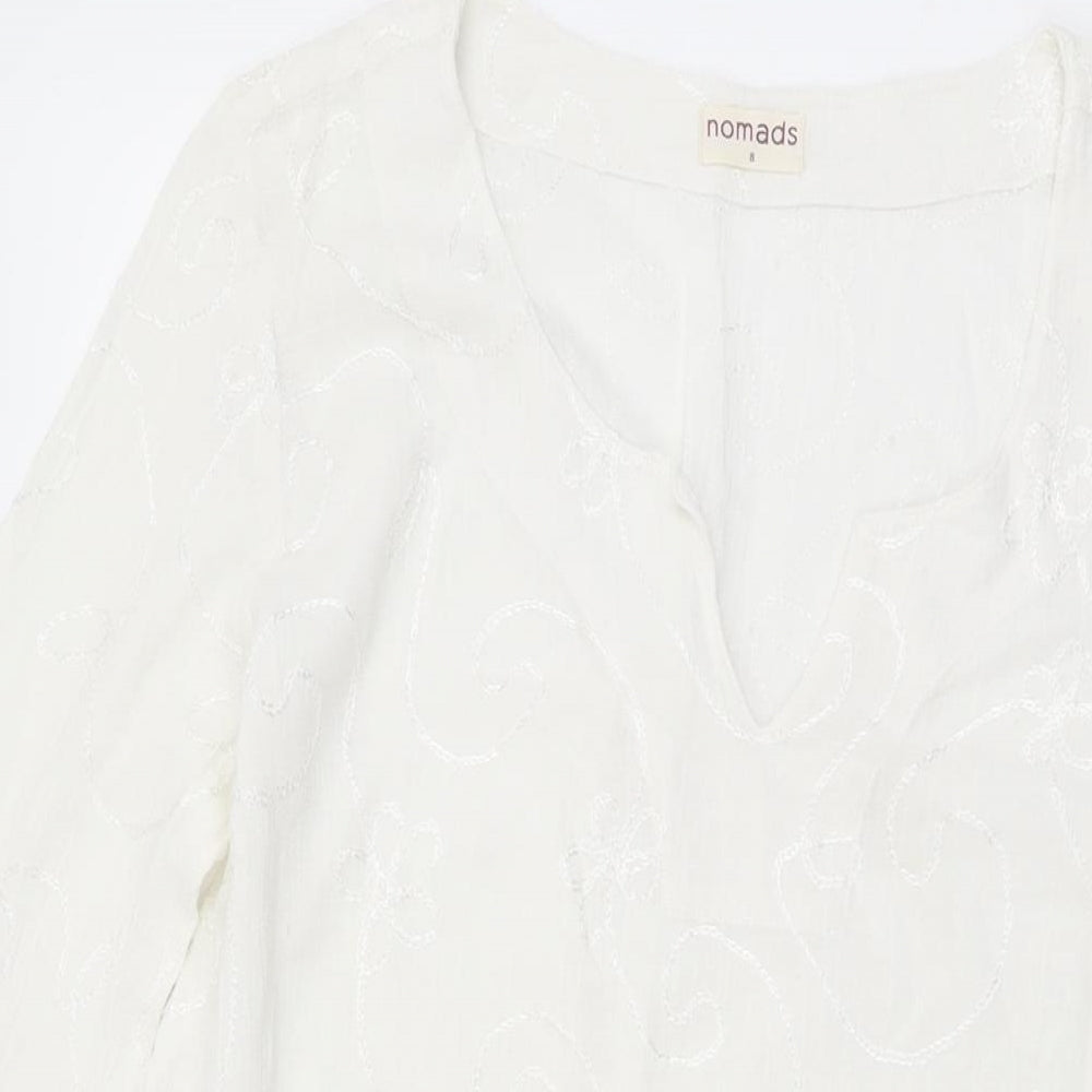 Womens UK Size 8 Nomads White Tunic T-Shirt