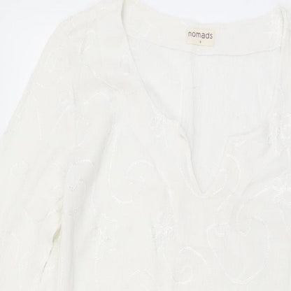 Womens UK Size 8 Nomads White Tunic T-Shirt