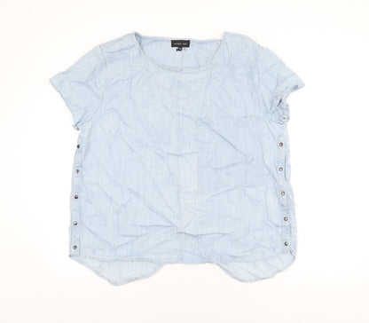 Womens UK Size 18 Label Lab Blue Basic T-Shirt