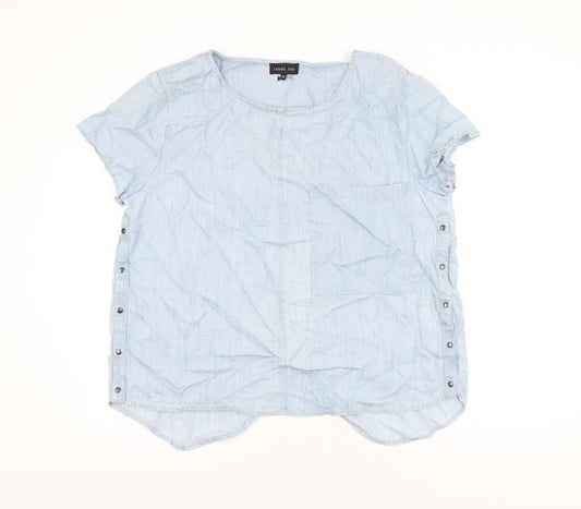 Womens UK Size 18 Label Lab Blue Basic T-Shirt
