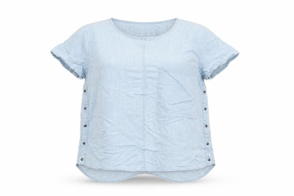 Womens UK Size 18 Label Lab Blue Basic T-Shirt