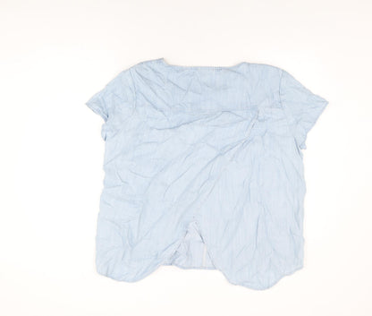Womens UK Size 18 Label Lab Blue Basic T-Shirt