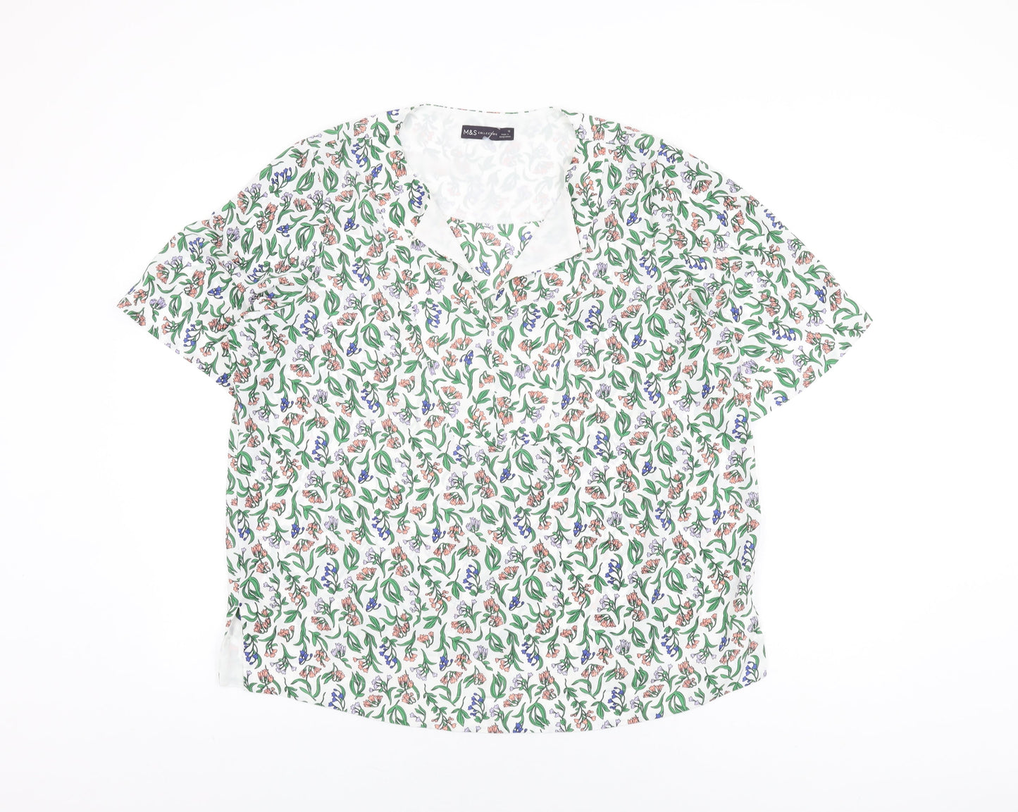 Womens UK Size 16 Marks and Spencer White Basic Blouse