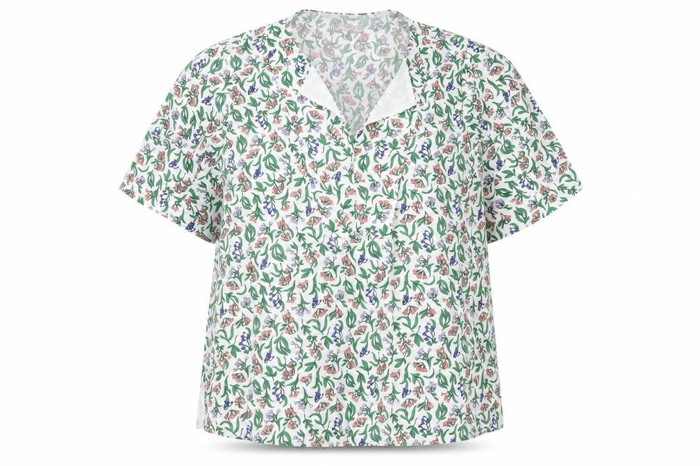 Marks & Spencer Womens White Floral Polyester Basic Blouse Size 16 V-Neck