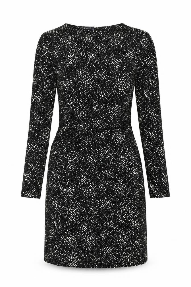 Marks and Spencer Womens Black Geometric Viscose Bodycon Size 12 Round Neck Pullover
