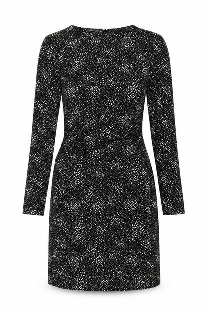 Marks and Spencer Womens Black Geometric Viscose Bodycon Size 12 Round Neck Pullover