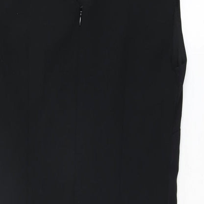 Roman Womens Black Floral Polyester Bodycon Size 12 Boat Neck Zip
