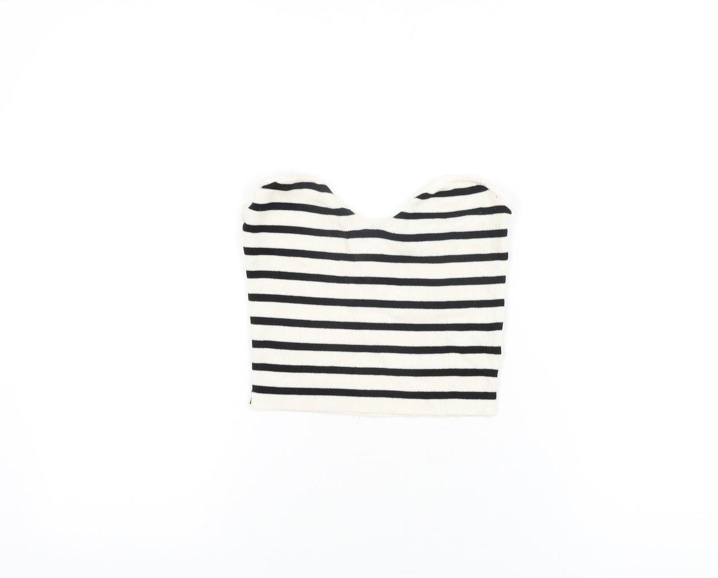 Womens UK Size M H&M Ivory Cropped T-Shirt