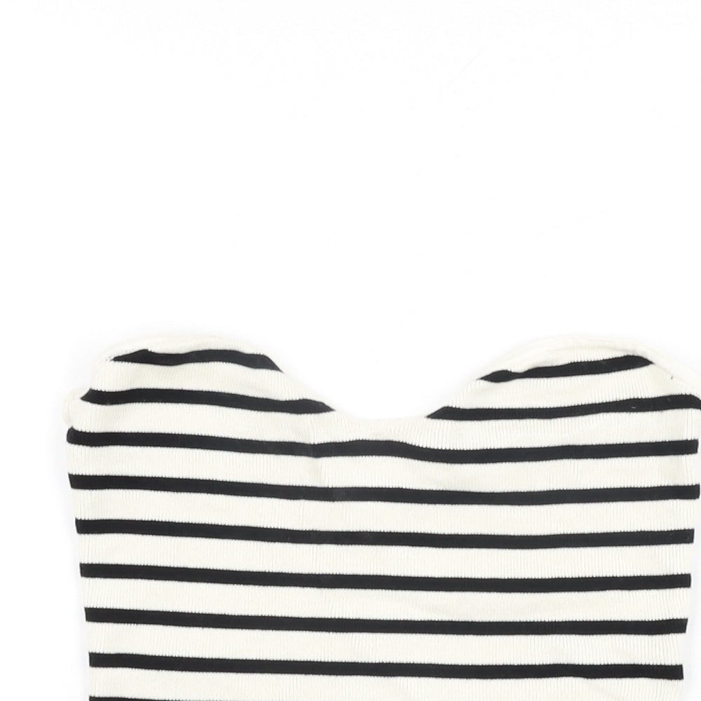 Womens UK Size M H&M Ivory Cropped T-Shirt