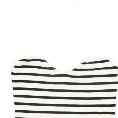 Womens UK Size M H&M Ivory Cropped T-Shirt
