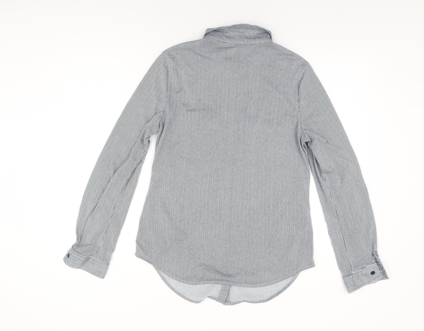 Womens UK Size M Passport Grey Basic Button-Up