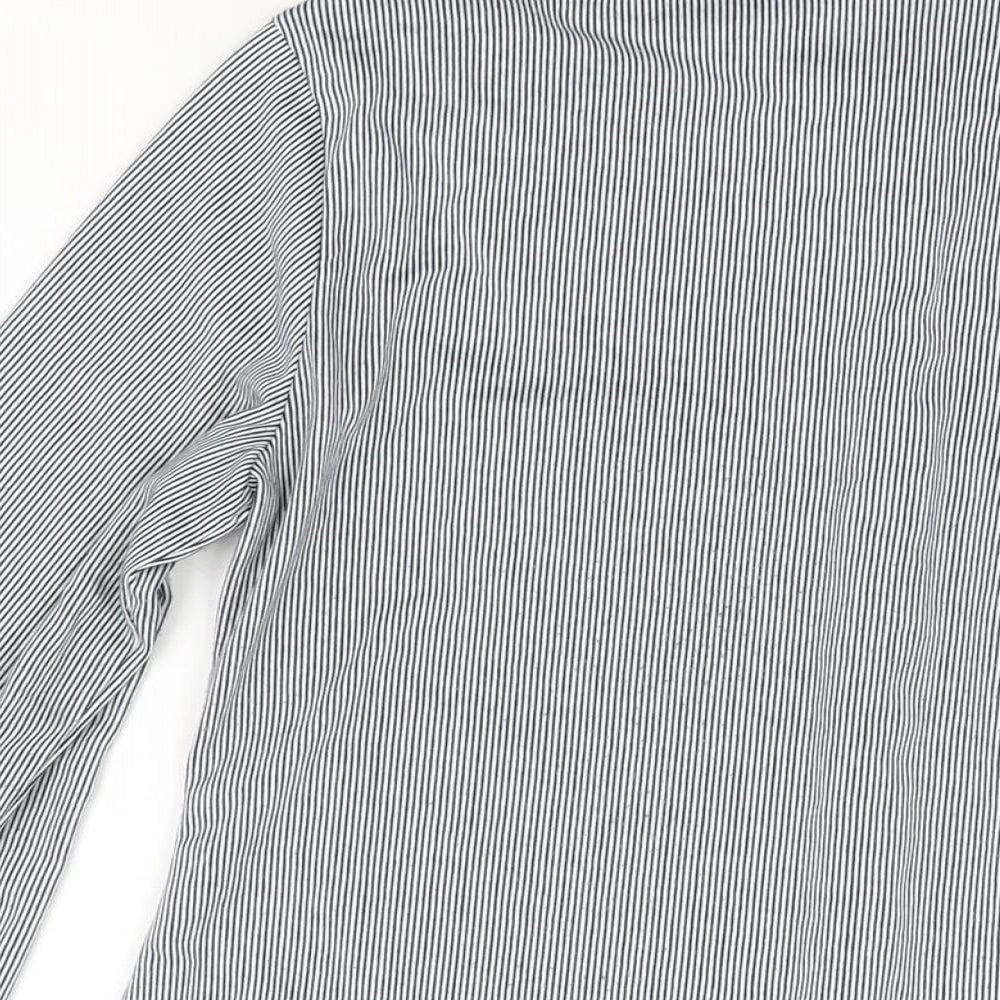Womens UK Size M Passport Grey Basic Button-Up