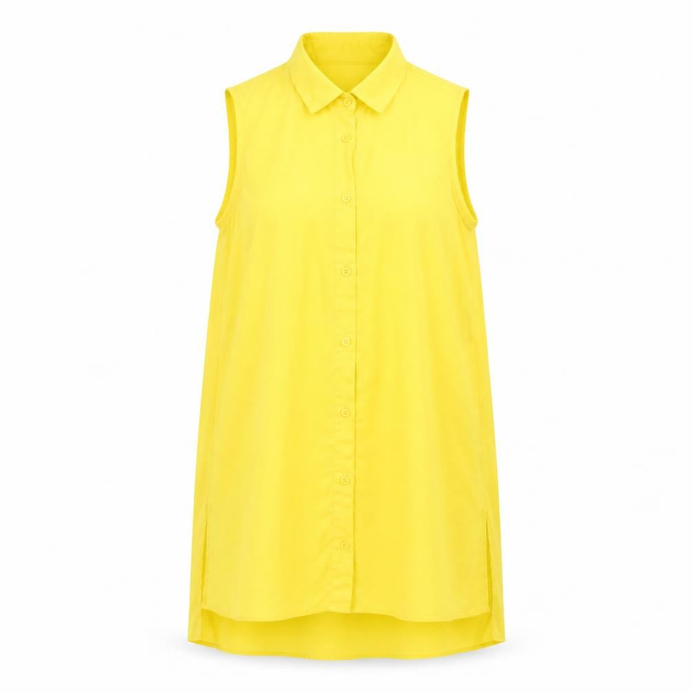 Womens UK Size 8 New Look Yellow Basic Button-Up