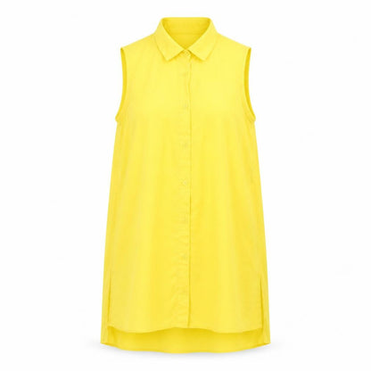 Womens UK Size 8 New Look Yellow Basic Button-Up