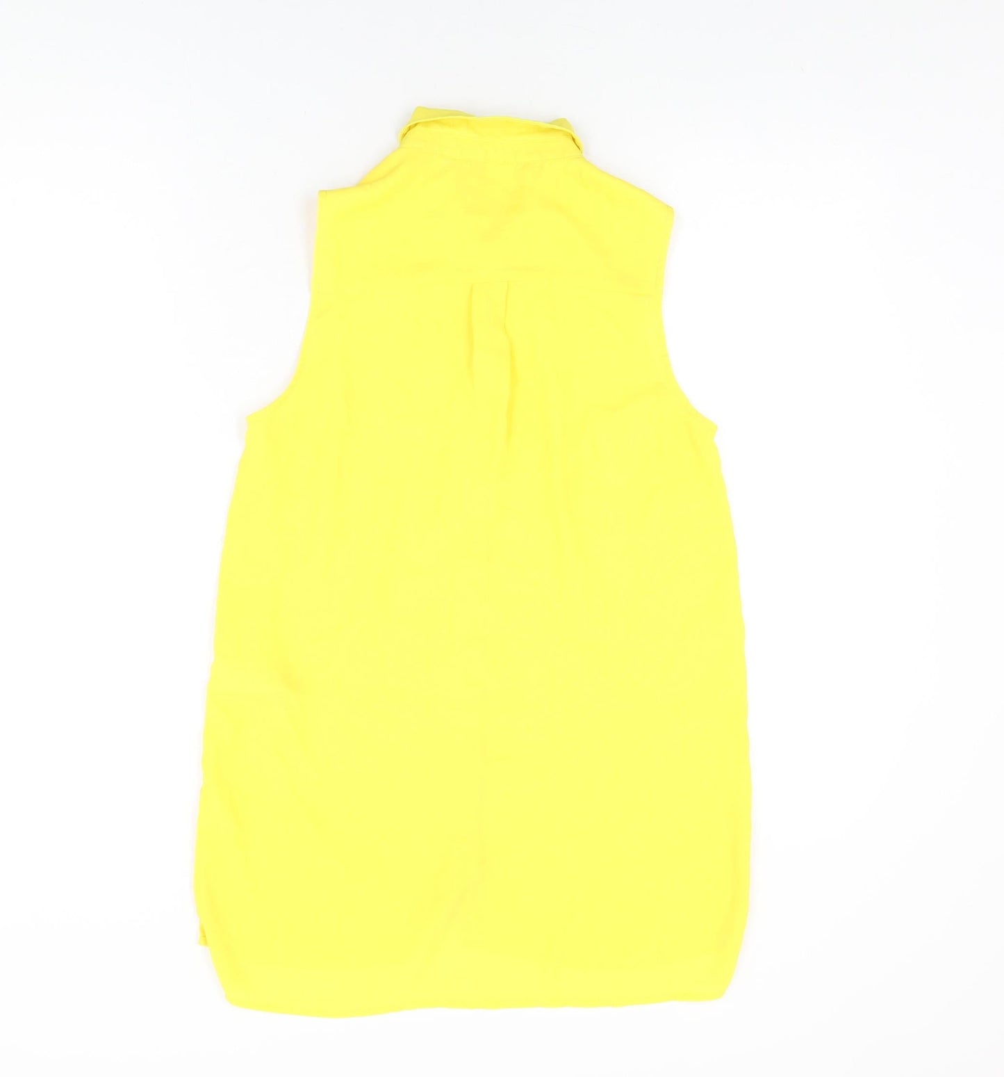 Womens UK Size 8 New Look Yellow Basic Button-Up
