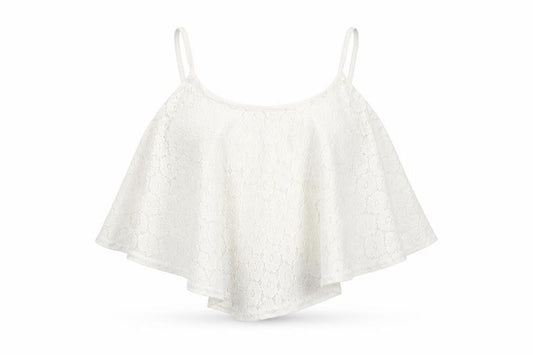 Womens UK Size 12 New Look White Cropped T-Shirt