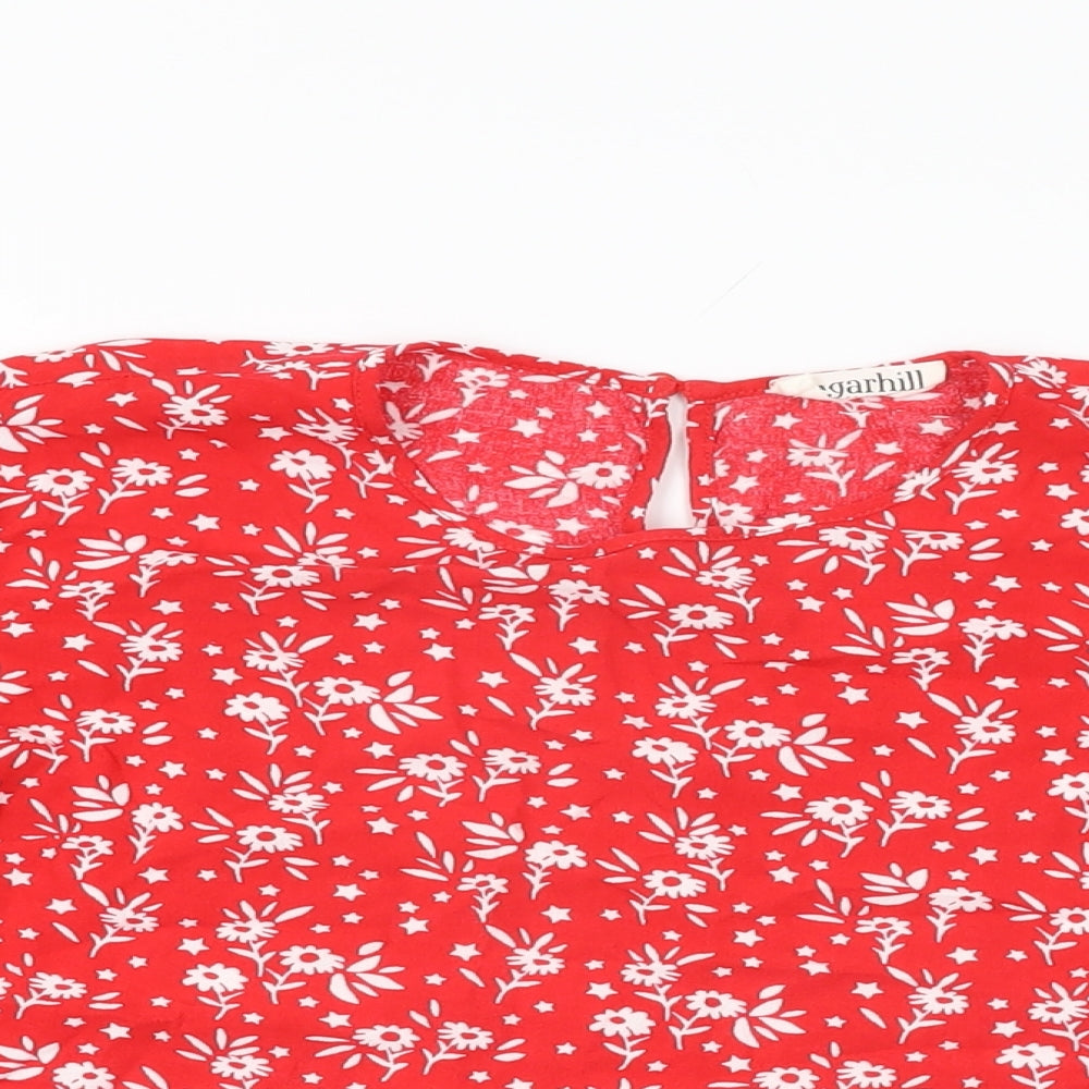 Womens UK Size 8 Sugarhill Red Basic T-Shirt