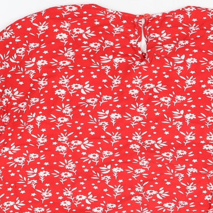 Womens UK Size 8 Sugarhill Red Basic T-Shirt
