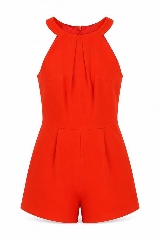 Womens UK Size 8 New Look One-Piece Red Playsuit