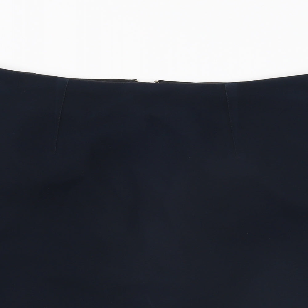 John Lewis Womens Blue Polyester Straight & Pencil Skirt Size 10 Zip