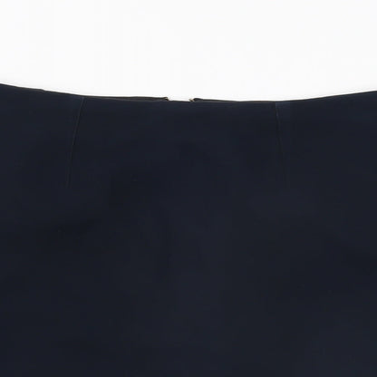 John Lewis Womens Blue Polyester Straight & Pencil Skirt Size 10 Zip
