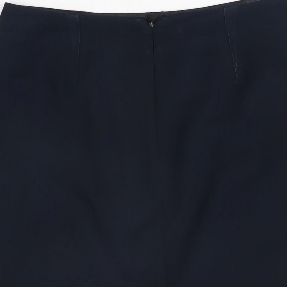 John Lewis Womens Blue Polyester Straight & Pencil Skirt Size 10 Zip